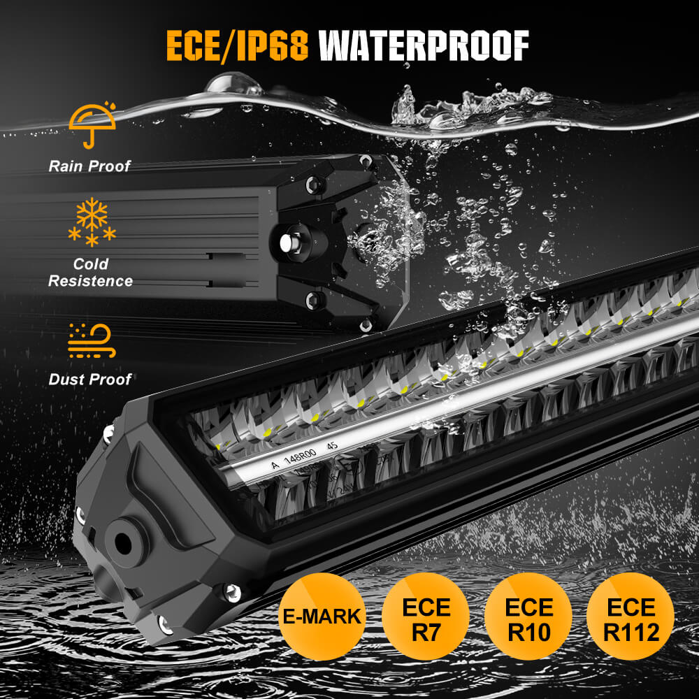 Desert Series Dual Row 32 inch LED Light Bar With White & Amber DRL