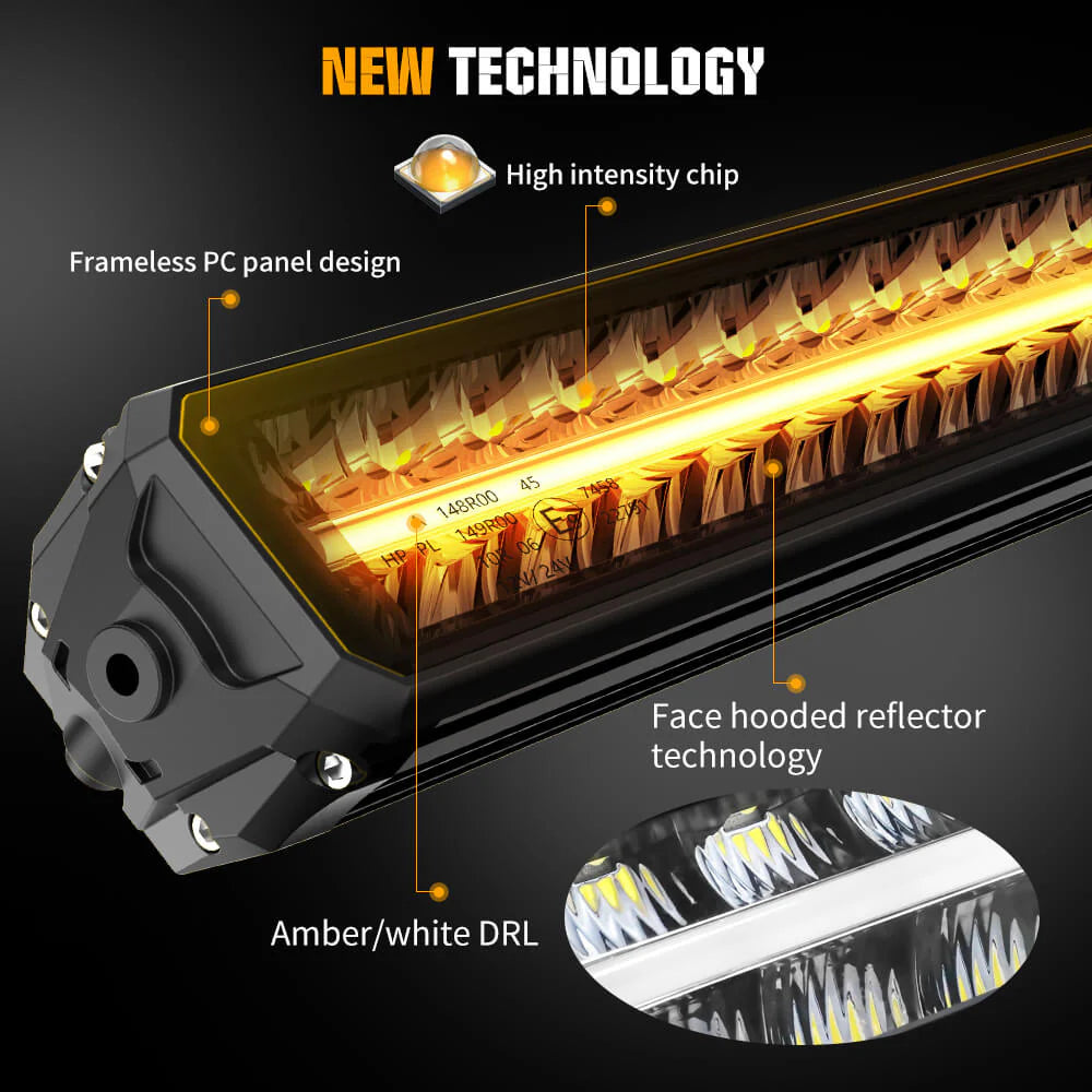 Desert Series Dual Row 32 inch LED Light Bar With White & Amber DRL