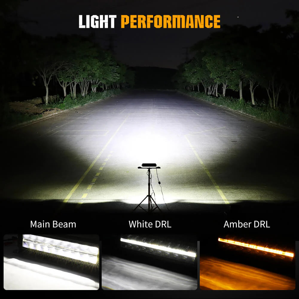 Desert Series Dual Row 32 inch LED Light Bar With White & Amber DRL