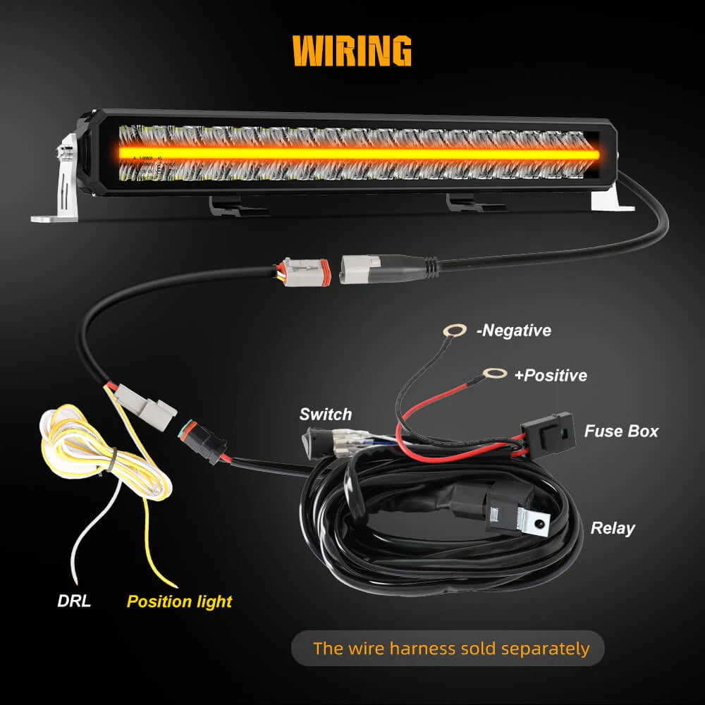 Desert Series Dual Row 32 inch LED Light Bar With White & Amber DRL