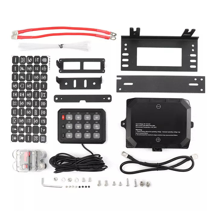 12 Gang Car Switch Panel System - Digital Control Box