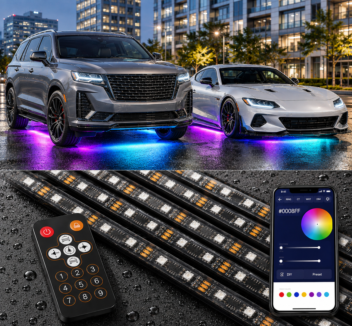 RGBIC Dream Color Underglow Kit for Cars & Trucks with Remote and