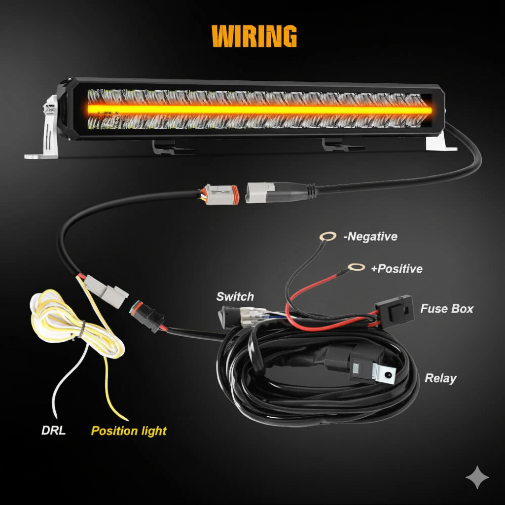 Desert Series Dual Row 32 inch LED Light Bar With White & Amber DRL