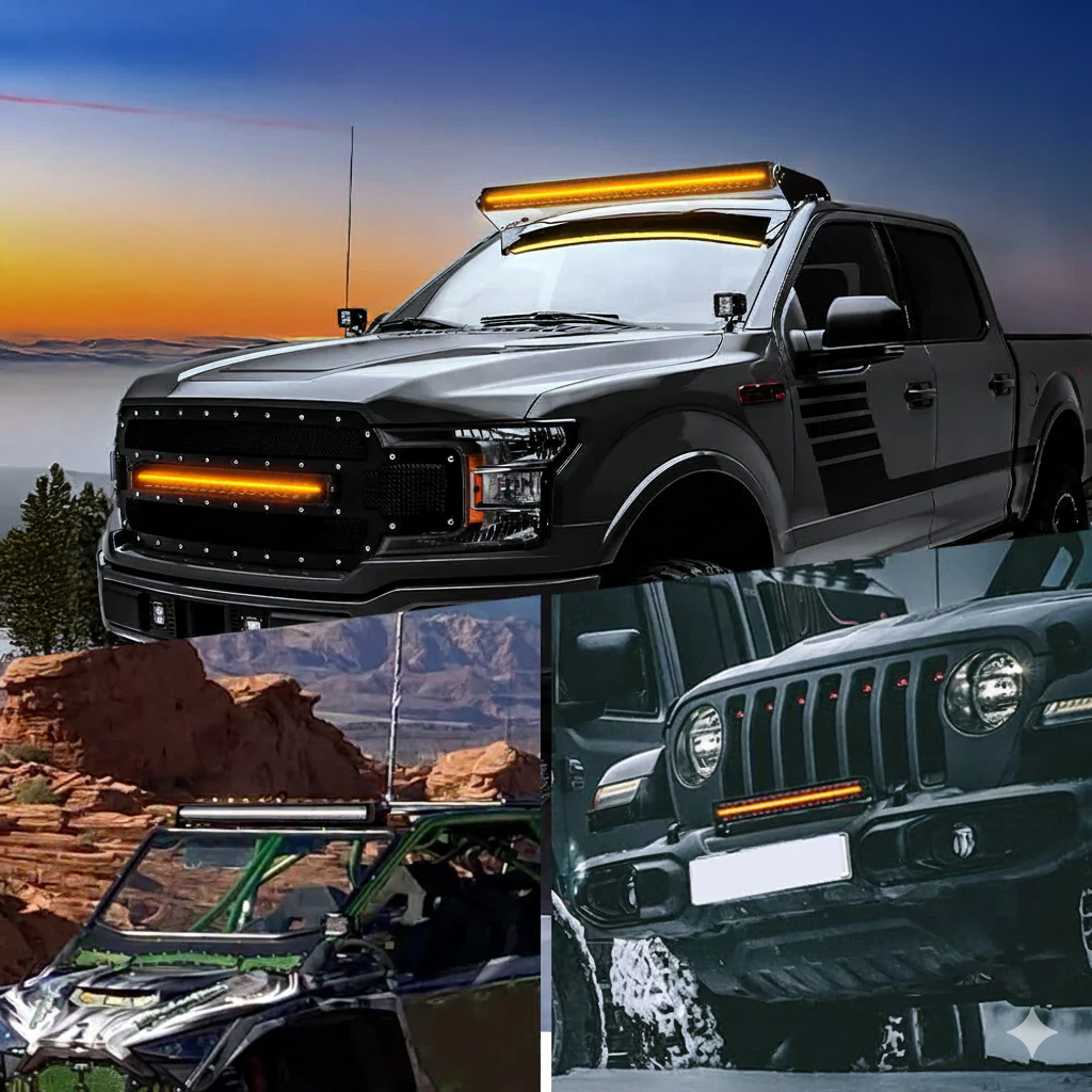 Desert Series Dual Row 32 inch LED Light Bar With White & Amber DRL