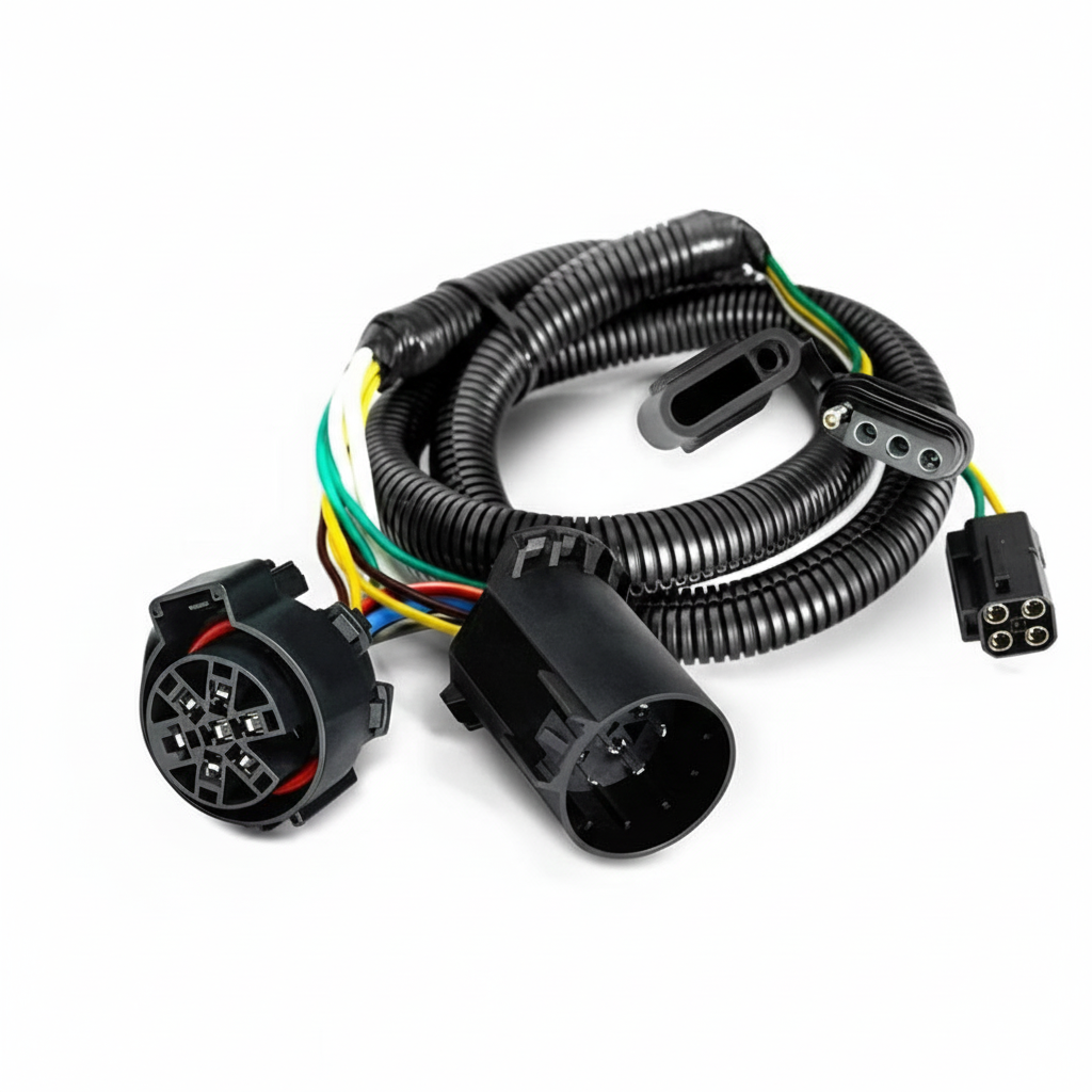 Dual 7-Pin Splitter with Reverse Wire to 43 Inches 4-Pin Extension Adapter Harness