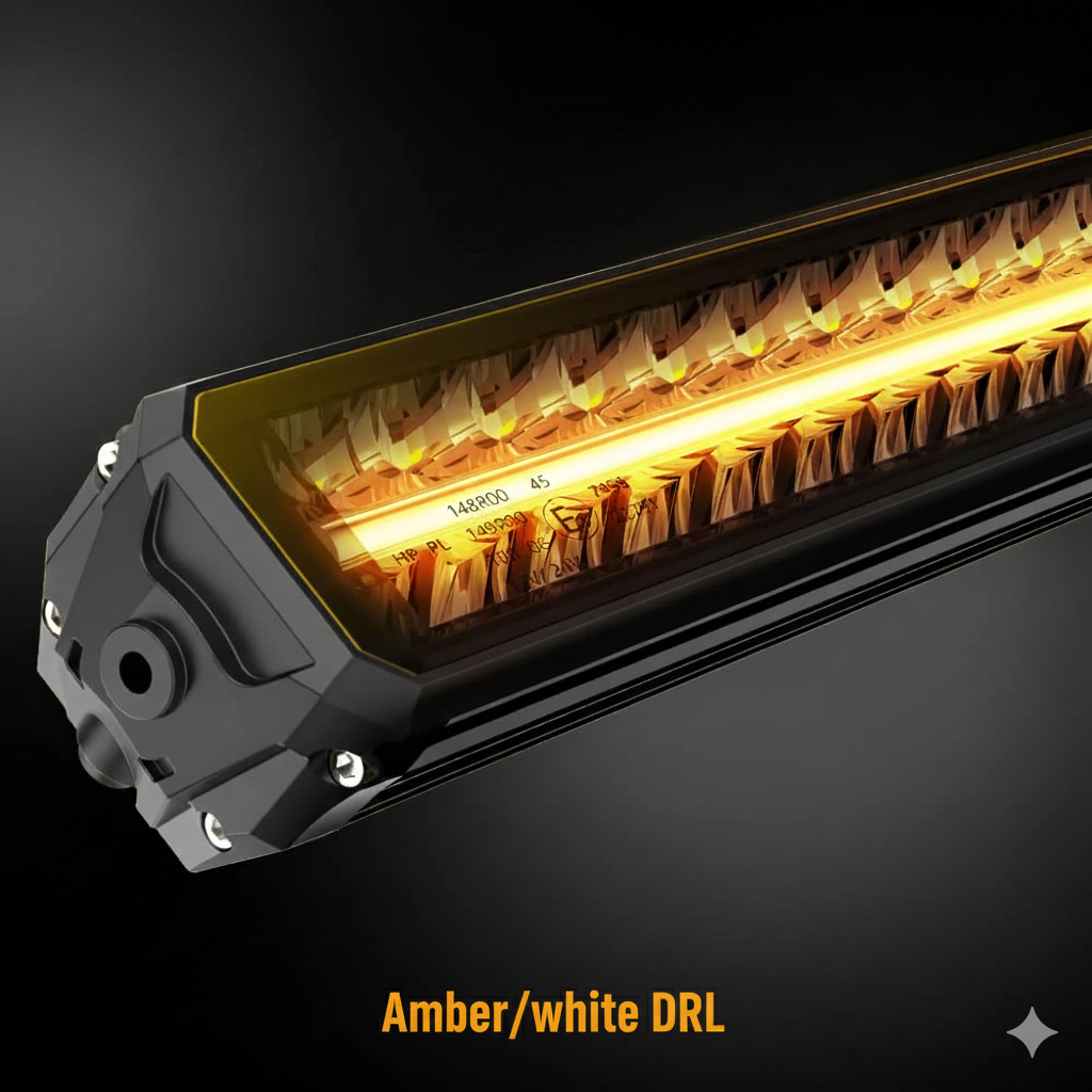 Desert Series Dual Row 32 inch LED Light Bar With White & Amber DRL