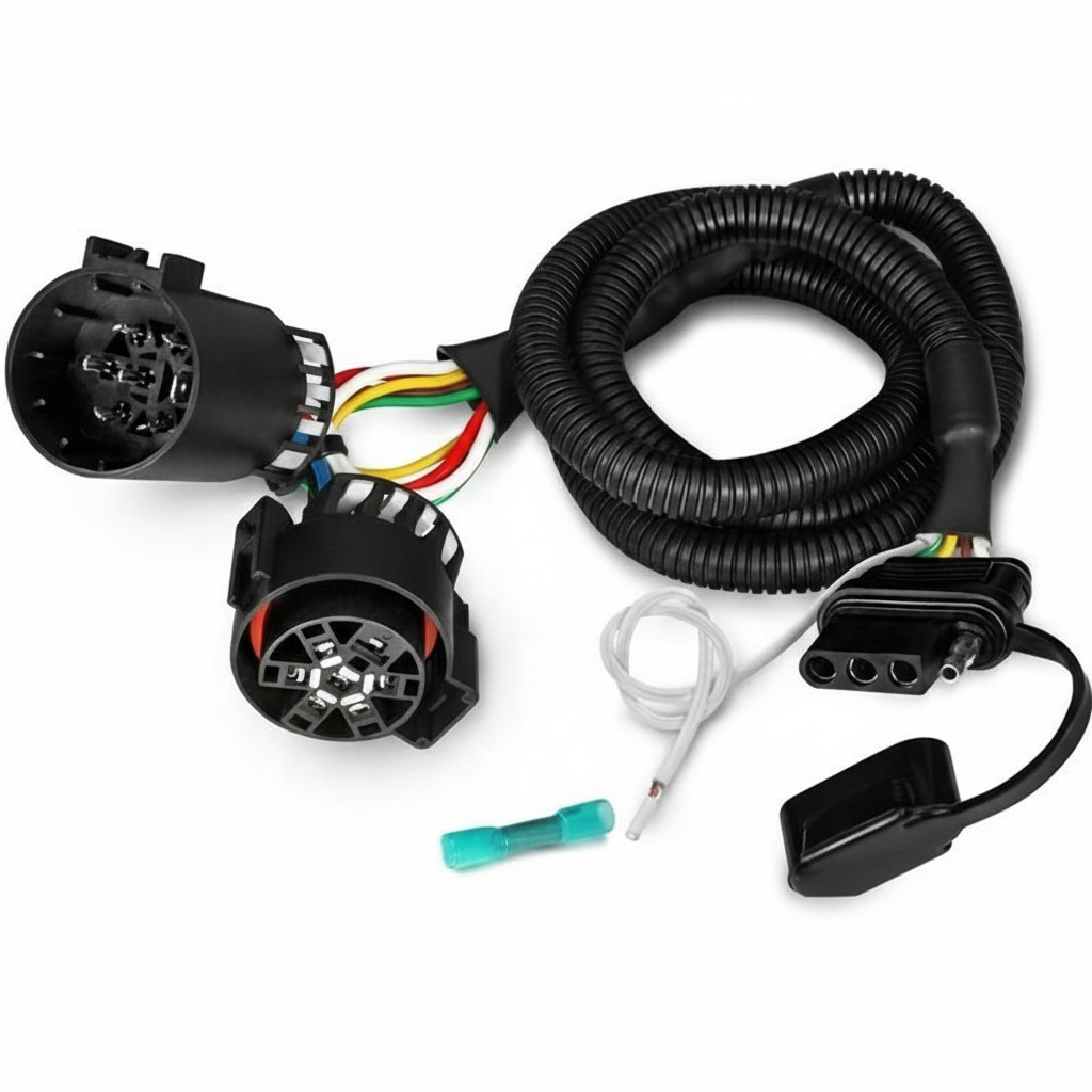 Dual 7-Pin Splitter with Reverse Wire to 43 Inches 4-Pin Extension Adapter Harness