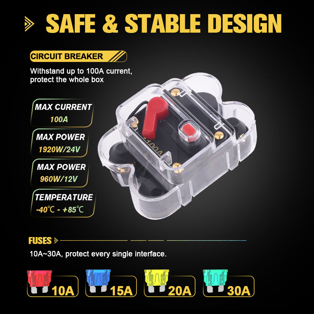 12 Gang Car Switch Panel System - Digital Control Box
