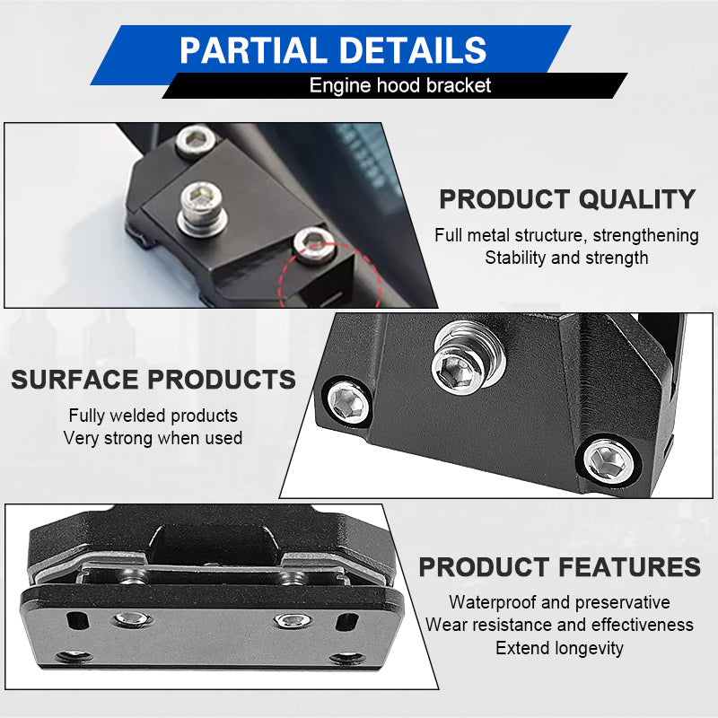 Premium Universal Hood Light Mounting Brackets - 2 Piece Kit