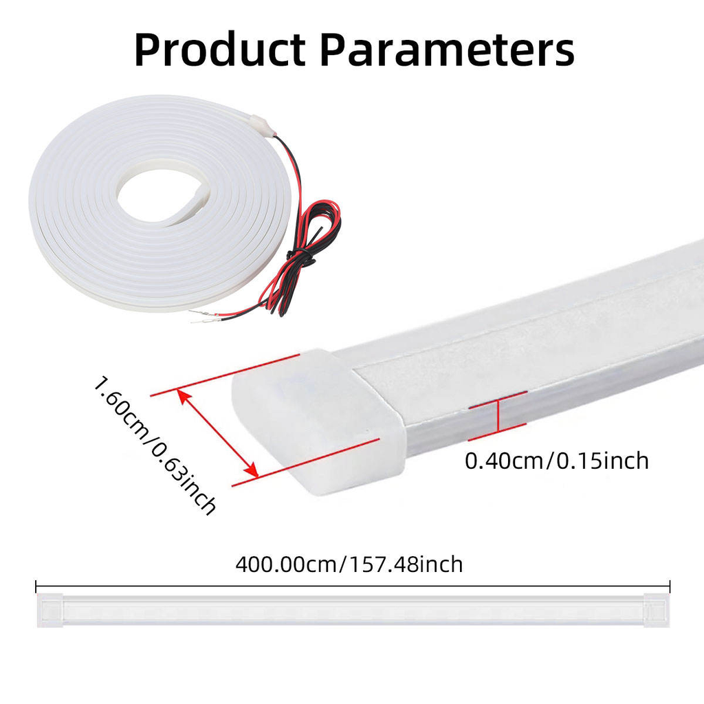 Car LED Strip Lights –  White Dynamic Flowing Trunk Light Strip, Flexible LED Light Universal Fit for Cars & SUVs White