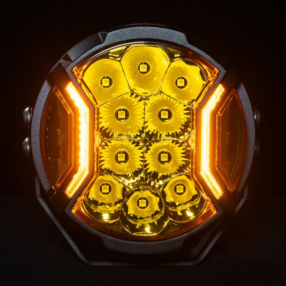 5-Inch LED Round Off-Road Light Pod Side Shooter Driving Lights with Amber DRL