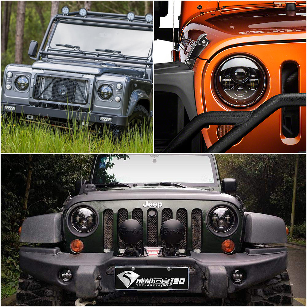 7 Inch Round LED Headlights (Pair) - 4500LM High/Low Beam