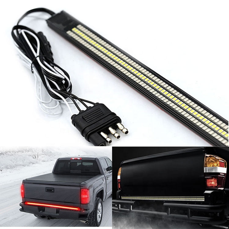 Triple Row Tailgate Light Bar with Reverse and Amber Sequential Turn Signals - 60  inches