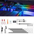 Acrylic Car Ambient Light Kit - 10 piece  LED Fiber Optic Lights - IOS and Android App Control - Car charger and Hardwire
