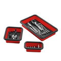 Foldable Magnetic Parts Tray Set - 3 Pieces – Flexible Silicone Tool Trays for Screws, Bolts, and Small Metal Parts