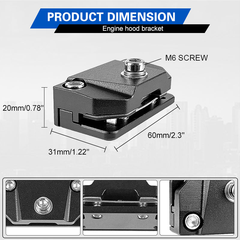 Premium Universal Hood Light Mounting Brackets - 2 Piece Kit