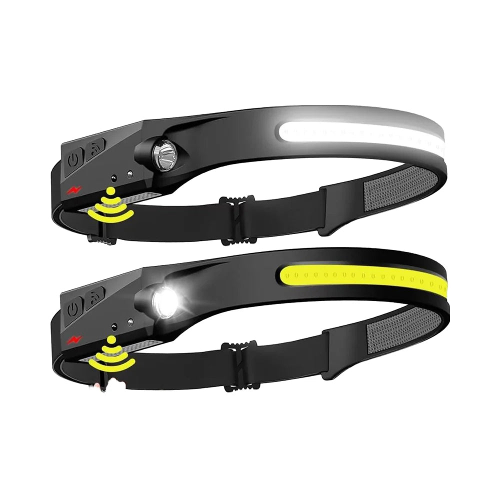 Rechargeable LED Headlamp (2 Pack) – 230° Wide Beam with Motion Sensor - 2 Pack