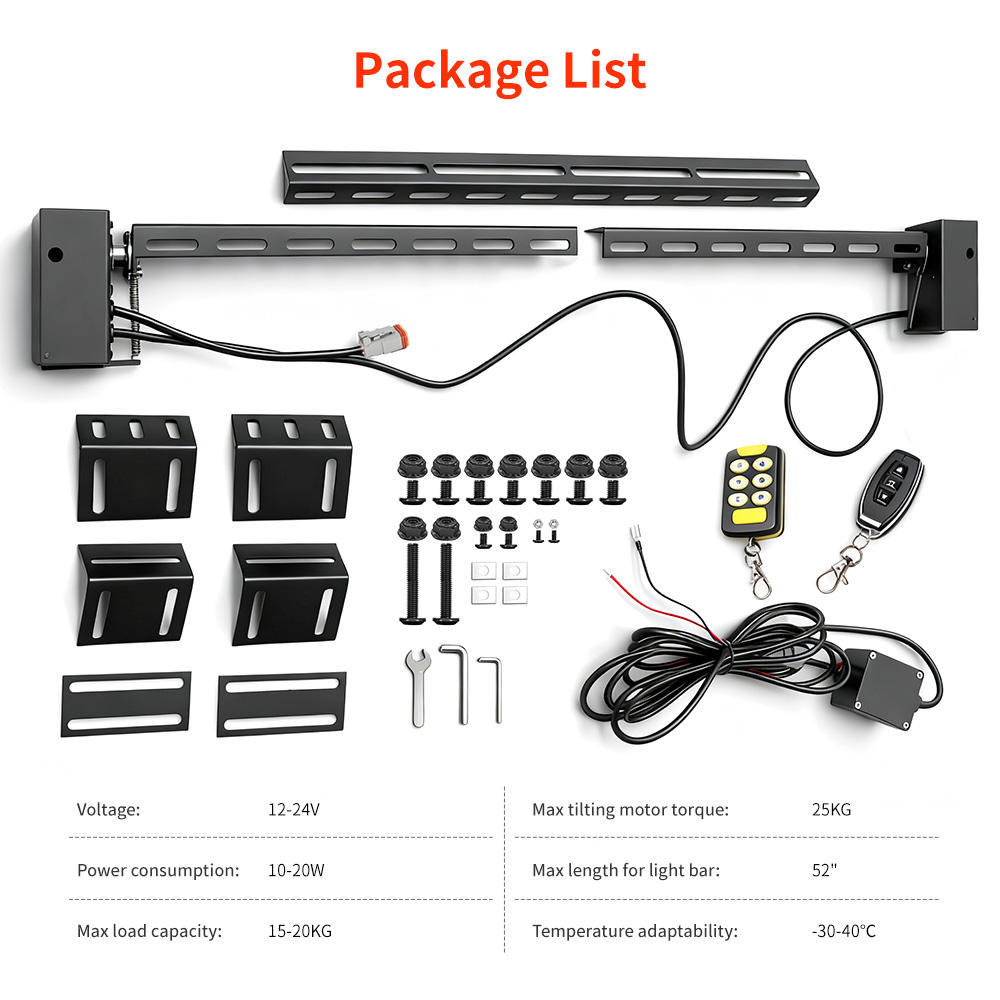 Remote LED Light Bar Flip-Up Bracket (For Light bars and Pod Lights)  Lights not included.