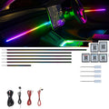 Acrylic Car Ambient Light Kit - 10 piece  LED Fiber Optic Lights - IOS and Android App Control - Hardwire