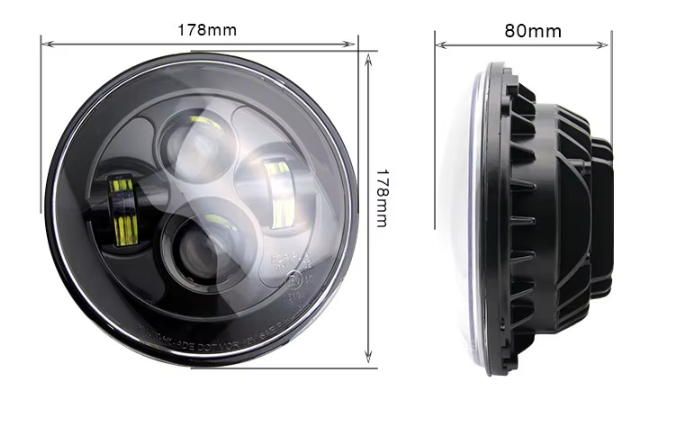 7 Inch Round LED Headlights (Pair) - 4500LM High/Low Beam