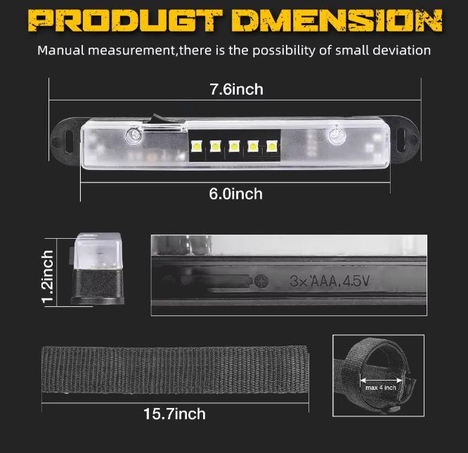 UTV LED Dome Light Battery Powered - Red