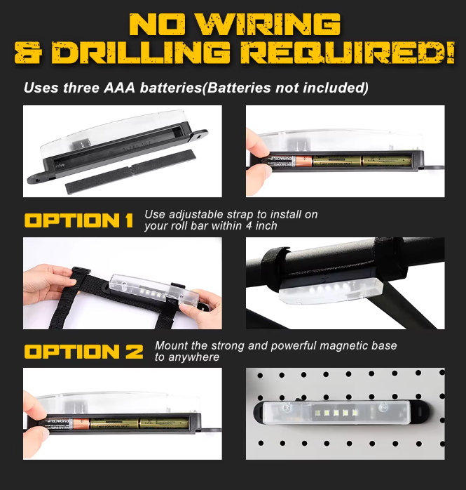 UTV LED Dome Light Battery Powered - Red