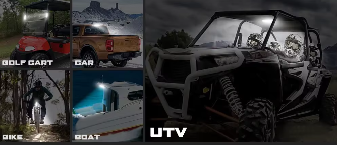 UTV LED Dome Light Battery Powered - Red