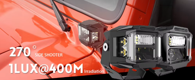 3-Inch LED (Amber)  Light Pods, Side Shooter Off-Road Driving Lights for Trucks & SUVs