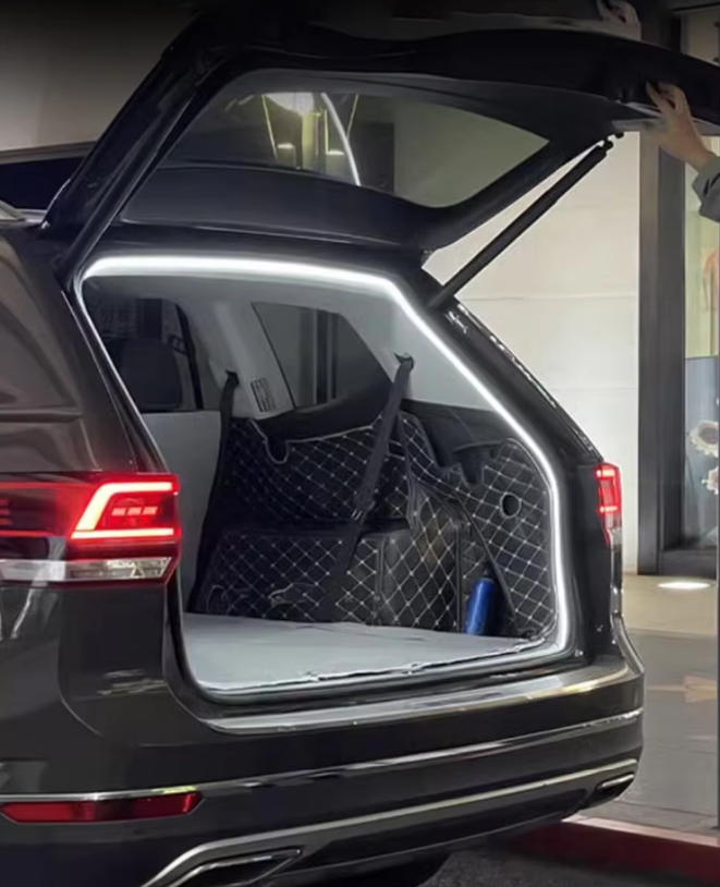 Car LED Strip Lights –  White Dynamic Flowing Trunk Light Strip, Flexible LED Light Universal Fit for Cars & SUVs White